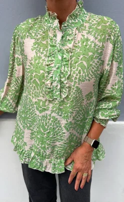 Say INA Copenhagen Bluse - Pia - Green Dream