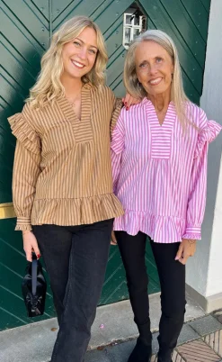 Say INA Copenhagen Bluse - Wilja - Pink Striped