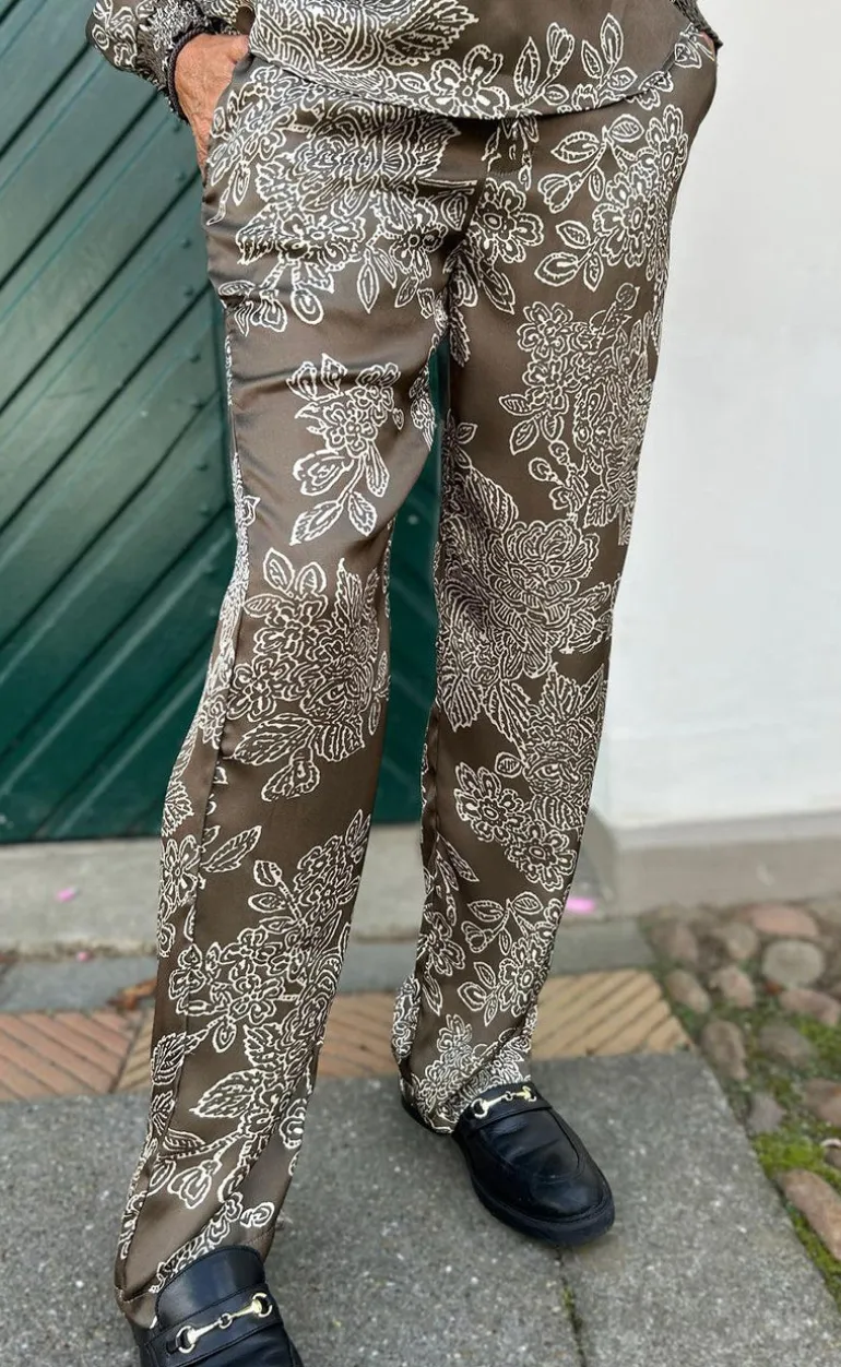 Say INA Copenhagen Bukser - Ida - Dark Brown Flower