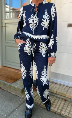 Say INA Copenhagen Bukser - Tora - Navy Blue Paisley