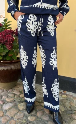 Say INA Copenhagen Bukser - Tora - Navy Blue Paisley