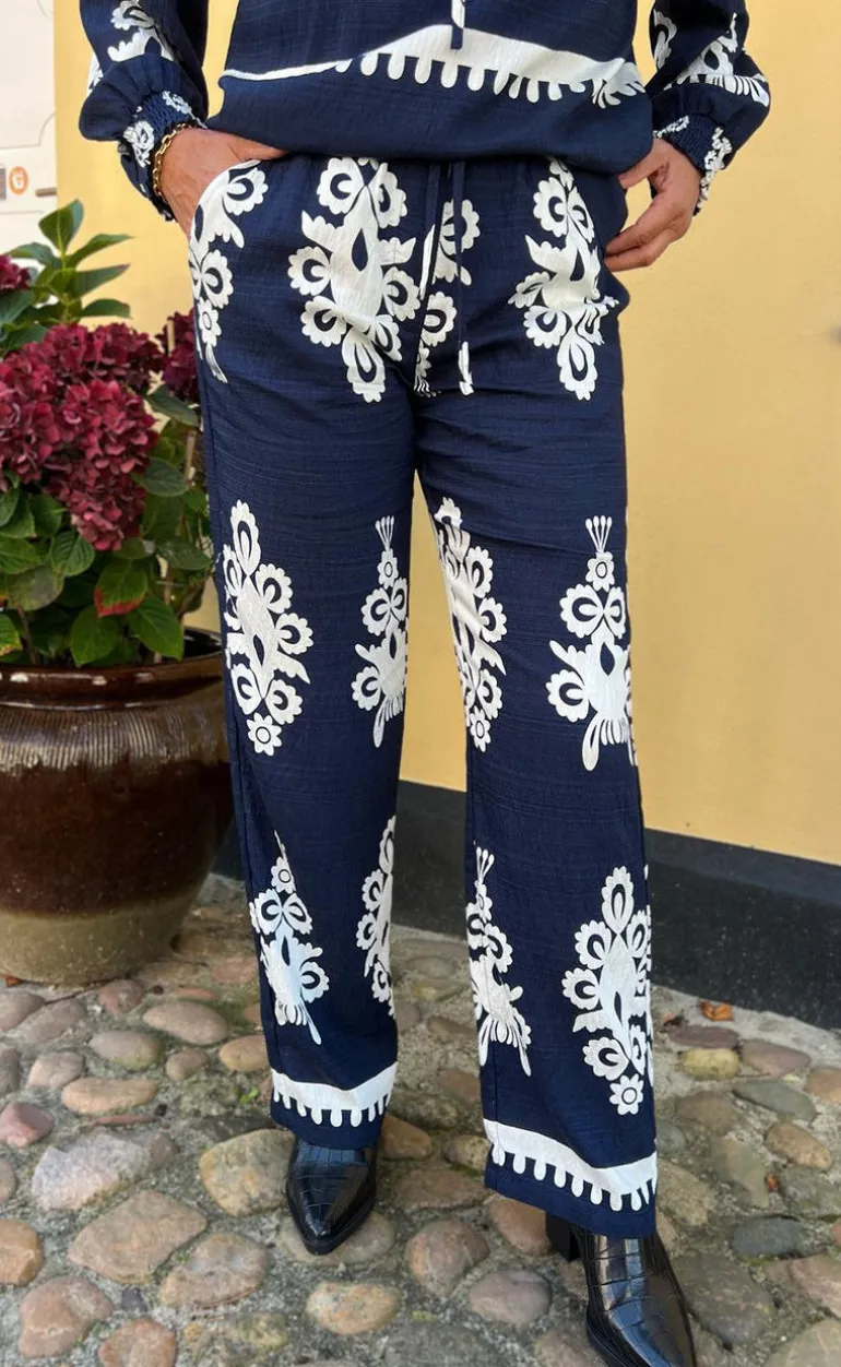 Say INA Copenhagen Bukser - Tora - Navy Blue Paisley