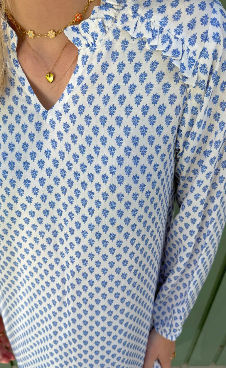Say INA Copenhagen Kjole - Mira - Blue Printed