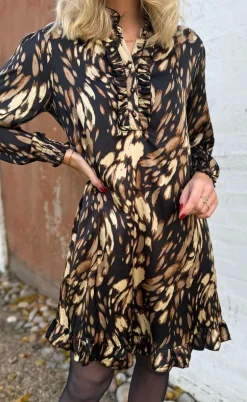 Say INA Copenhagen Kjole - Pia - Black / Brown Print
