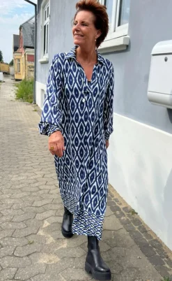 Say INA Copenhagen Kjole - Camma - Blue Printed