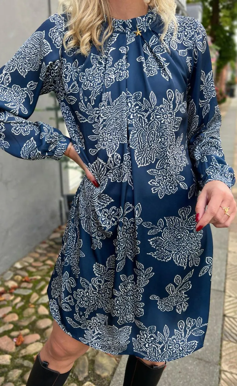 Say INA Copenhagen Kjole - Hazel - Navy Blue Flower
