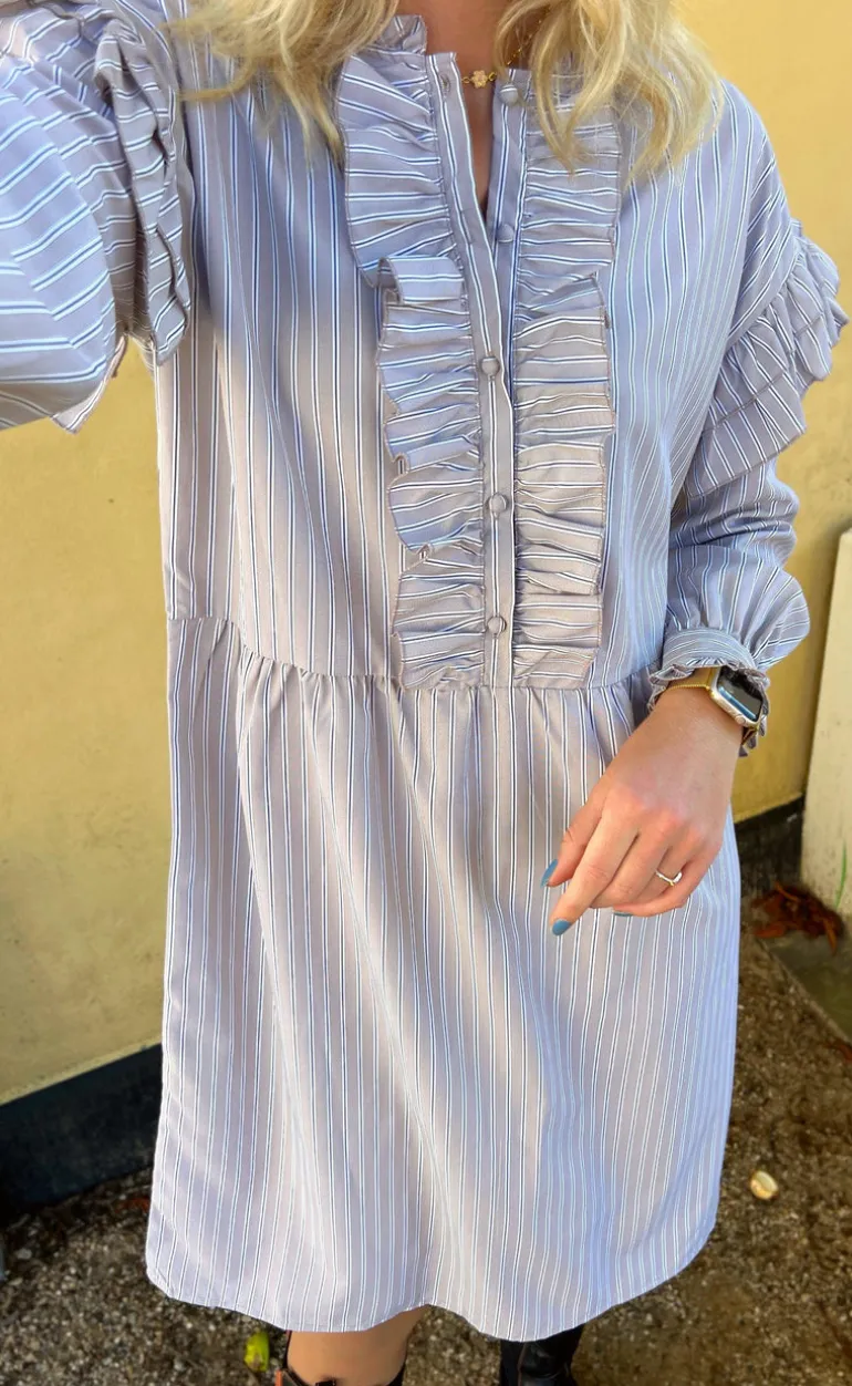 Say INA Copenhagen Kjole - Emilie - Grey Striped