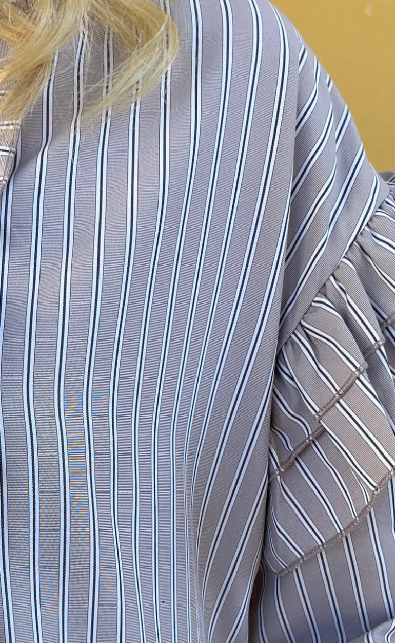Say INA Copenhagen Kjole - Emilie - Grey Striped