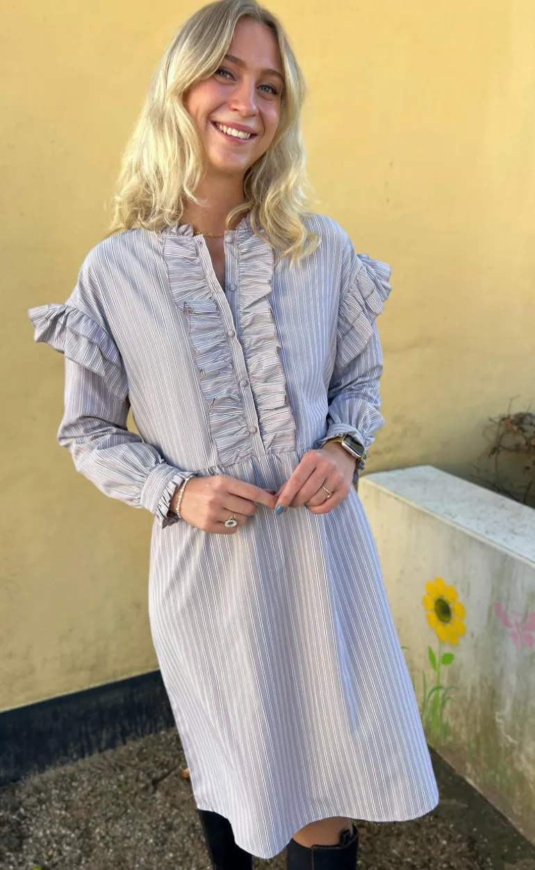 Say INA Copenhagen Kjole - Emilie - Grey Striped