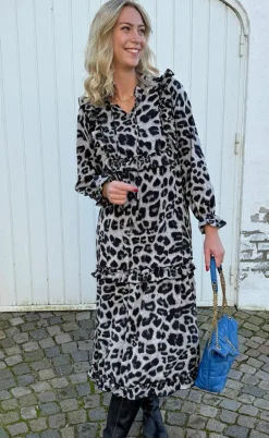 Say INA Copenhagen Kjole - Elina - Grey Leopard