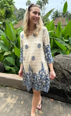 Say INA Copenhagen Kjole - Arianna - Blue Paisley