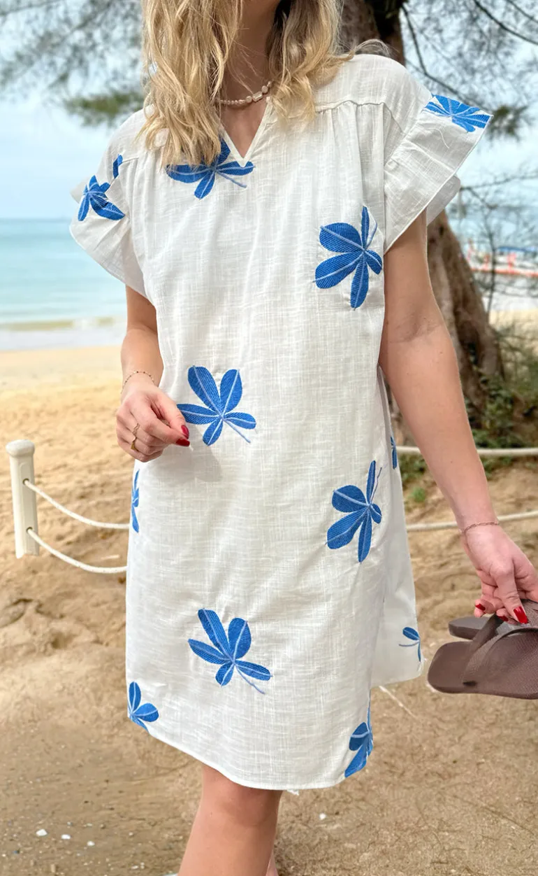 Say INA Copenhagen Kjole - Emma - Blue Leaf Embroidery