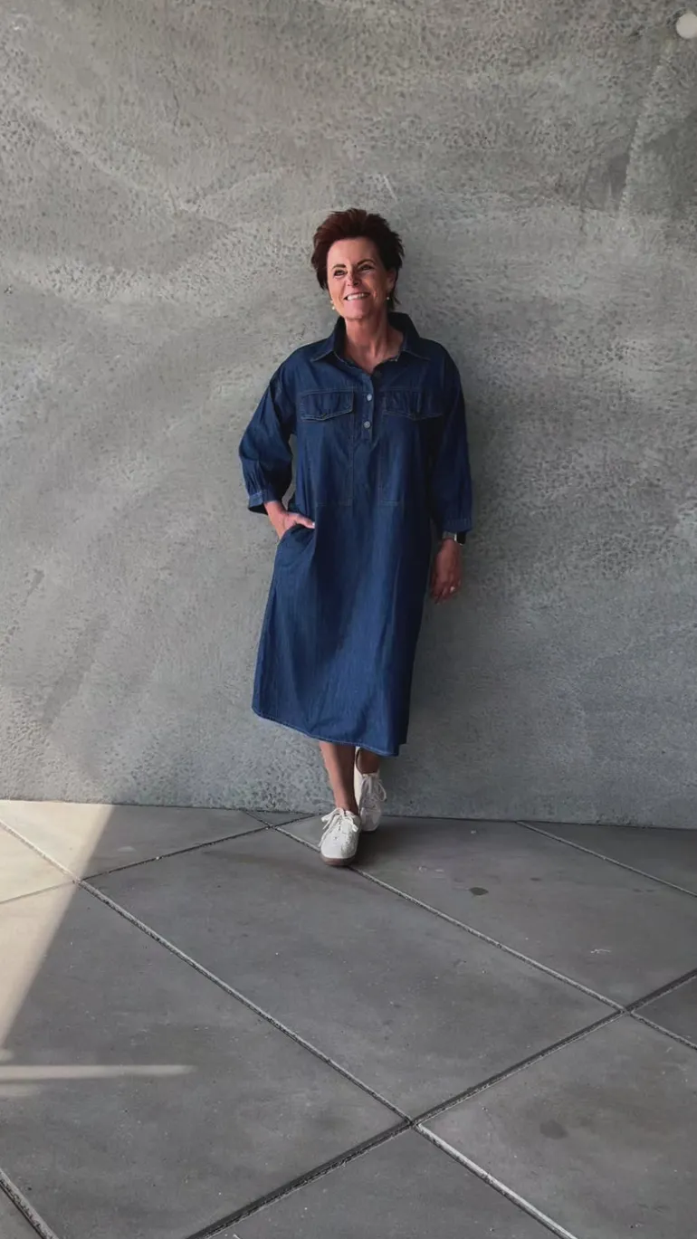 Say INA Copenhagen Kjole - Holly - Denim Blue