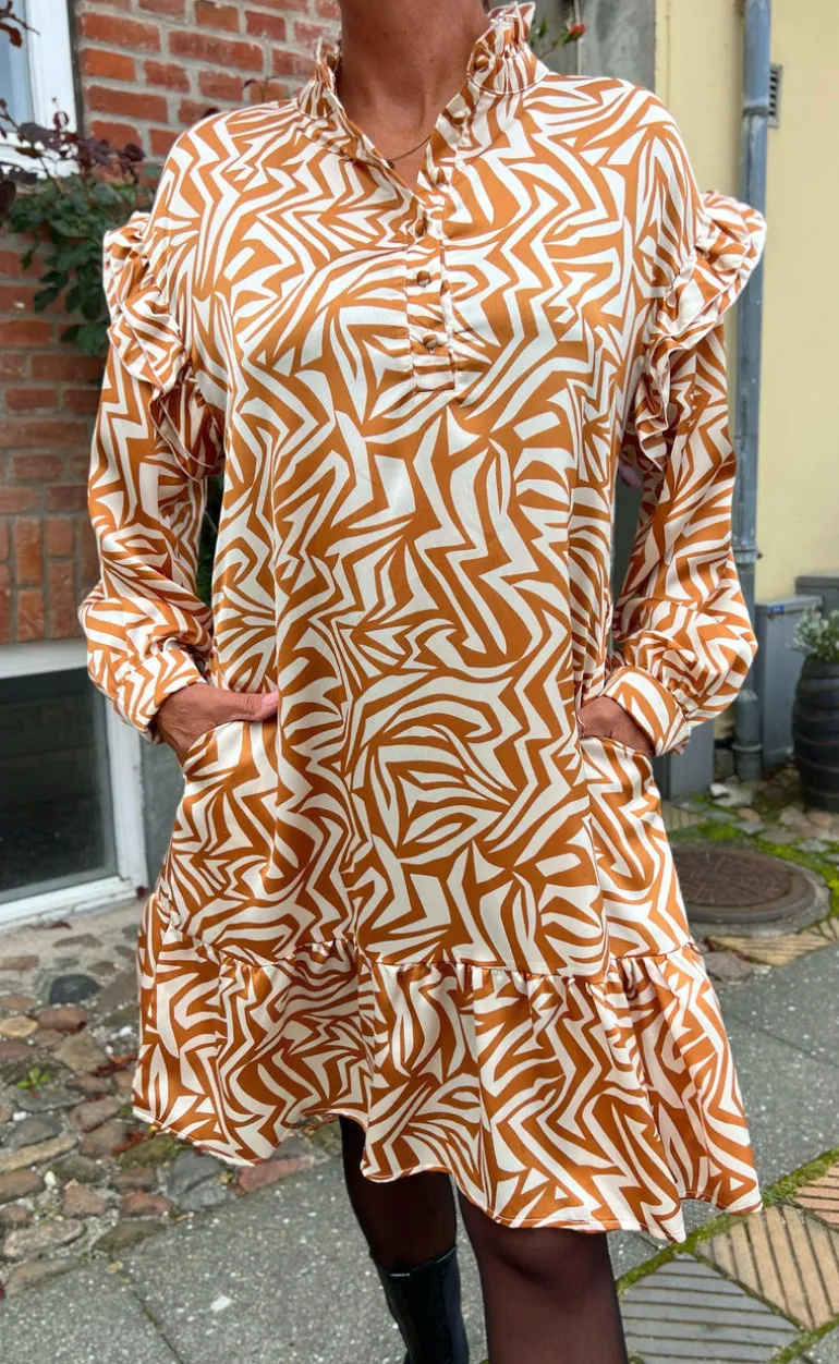 Say INA Copenhagen Kjole - Lisa - Beige/Camel Print