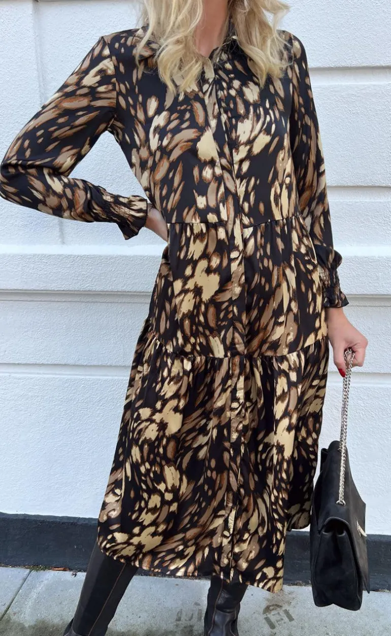 Say INA Copenhagen Kjole - Anna - Black/Brown Print