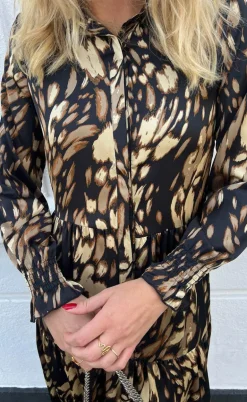 Say INA Copenhagen Kjole - Anna - Black/Brown Print