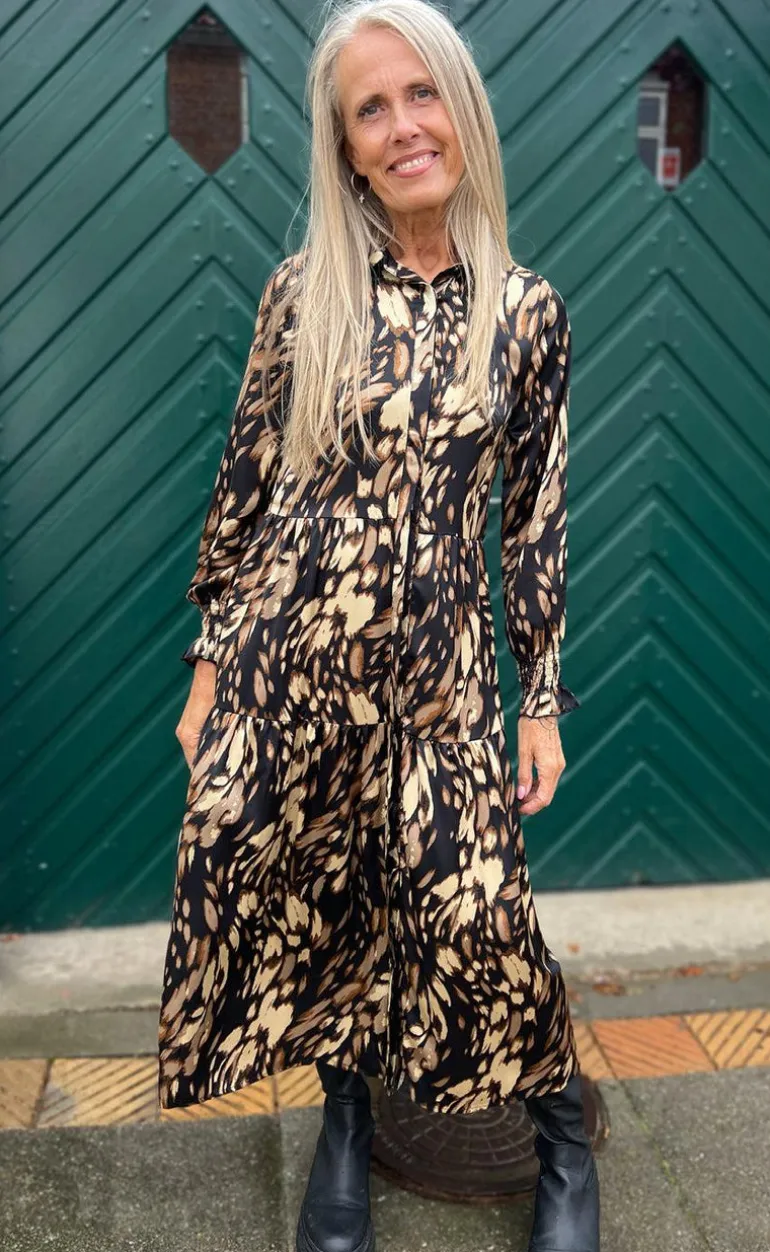 Say INA Copenhagen Kjole - Anna - Black/Brown Print