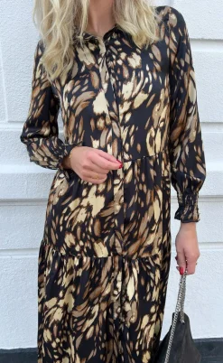 Say INA Copenhagen Kjole - Anna - Black/Brown Print