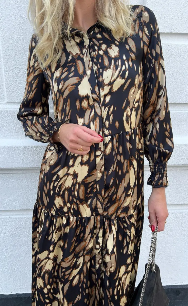 Say INA Copenhagen Kjole - Anna - Black/Brown Print