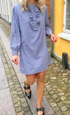 Say INA Copenhagen Kjole - Frederikke - Dark Blue Striped