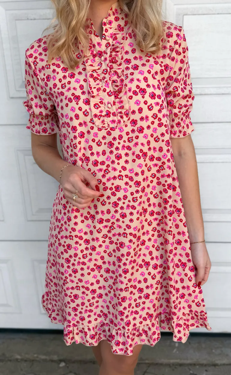 Say INA Copenhagen Kjole - Philine - Pink / Red Flowers