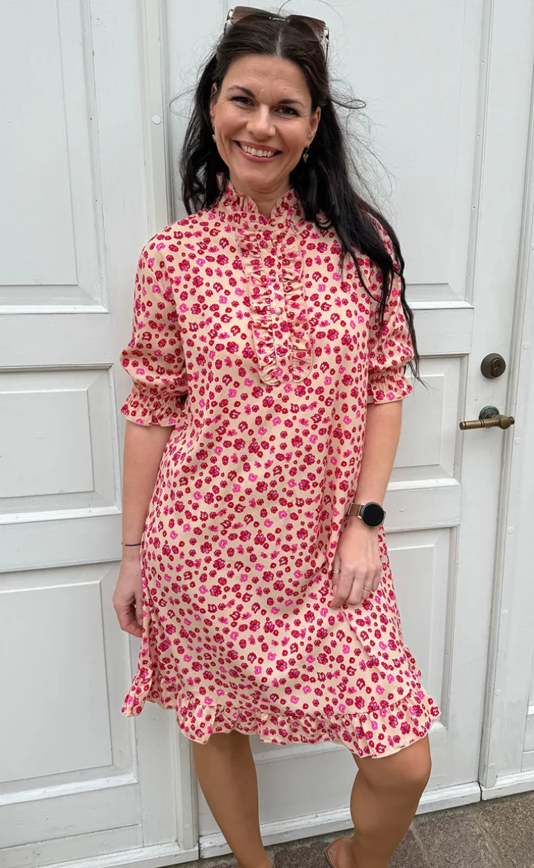Say INA Copenhagen Kjole - Philine - Pink / Red Flowers