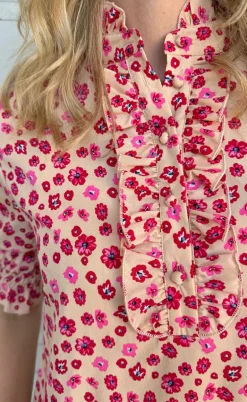 Say INA Copenhagen Kjole - Philine - Pink / Red Flowers