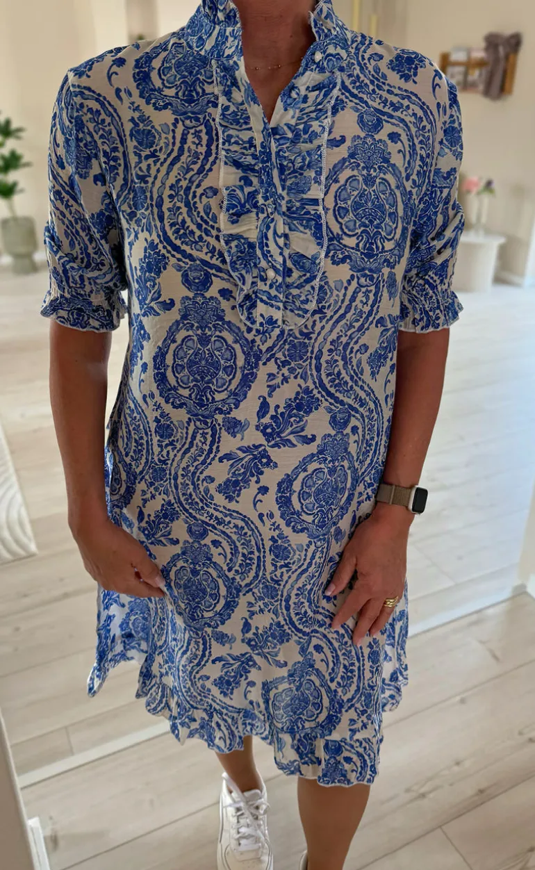Say INA Copenhagen Kjole - Philine - Blue Paisley