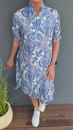 Say INA Copenhagen Kjole - Philine - Blue Paisley