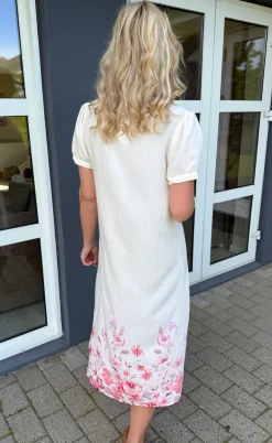 Say INA Copenhagen Kjole - Nina - Off White W. Pink Flowers
