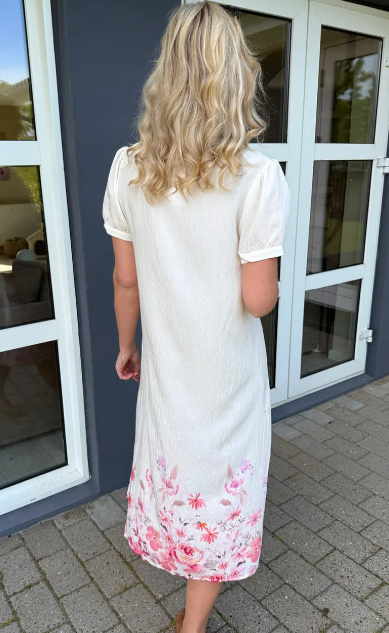Say INA Copenhagen Kjole - Nina - Off White W. Pink Flowers