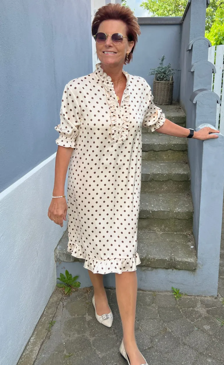 Say INA Copenhagen Kjole - Philine - Beige Dots
