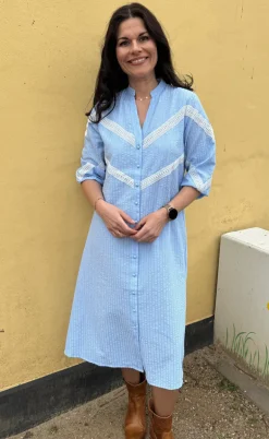 Say INA Copenhagen Kjole - Viola - Blue Striped