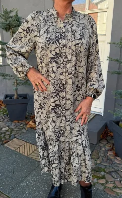 Say INA Copenhagen Kjole - Aida - Black / Brown Flowers