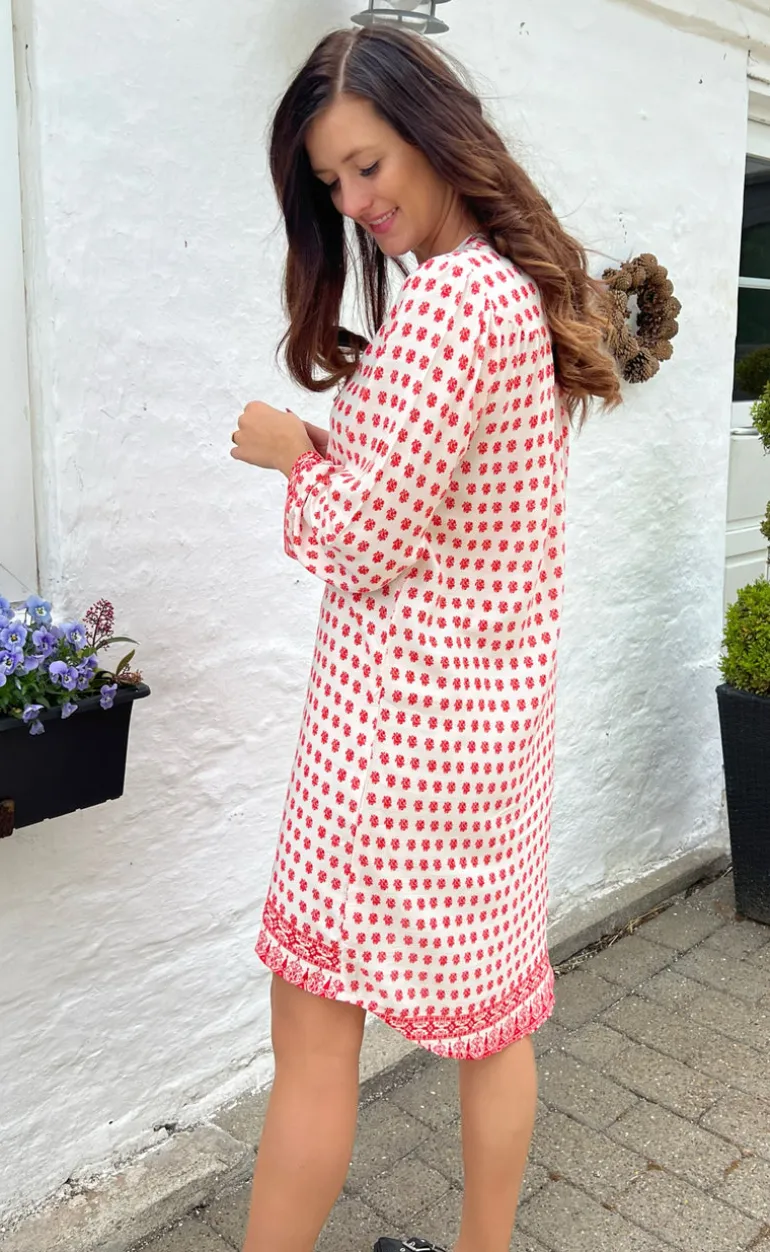 Say INA Copenhagen Kjole - Katia - White/Red