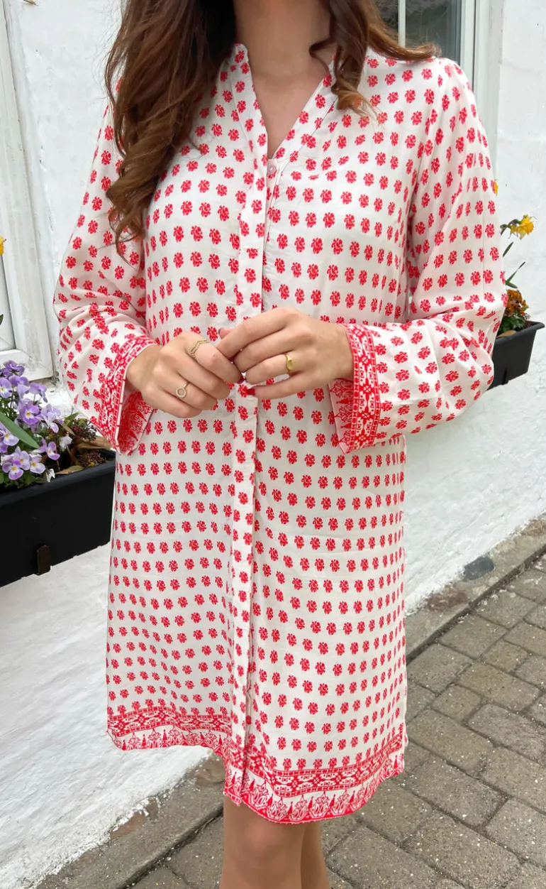 Say INA Copenhagen Kjole - Katia - White/Red