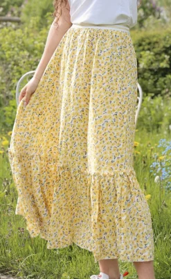 Say INA Copenhagen Nederdel - Hanna - Yellow Flower