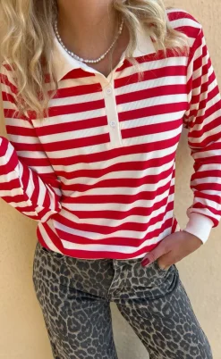 Say INA Copenhagen Polo / Bluse - Pamela - Red Striped
