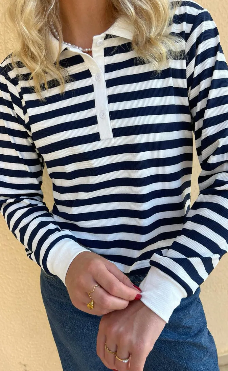 Say INA Copenhagen Polo / Bluse - Pamela - Navy Striped