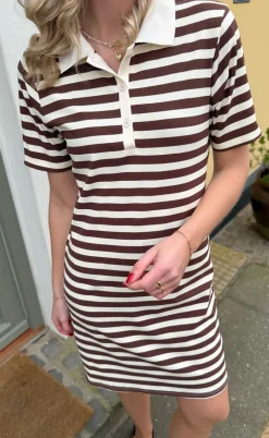 Say INA Copenhagen Polo Kjole - Pamela - Brown Striped