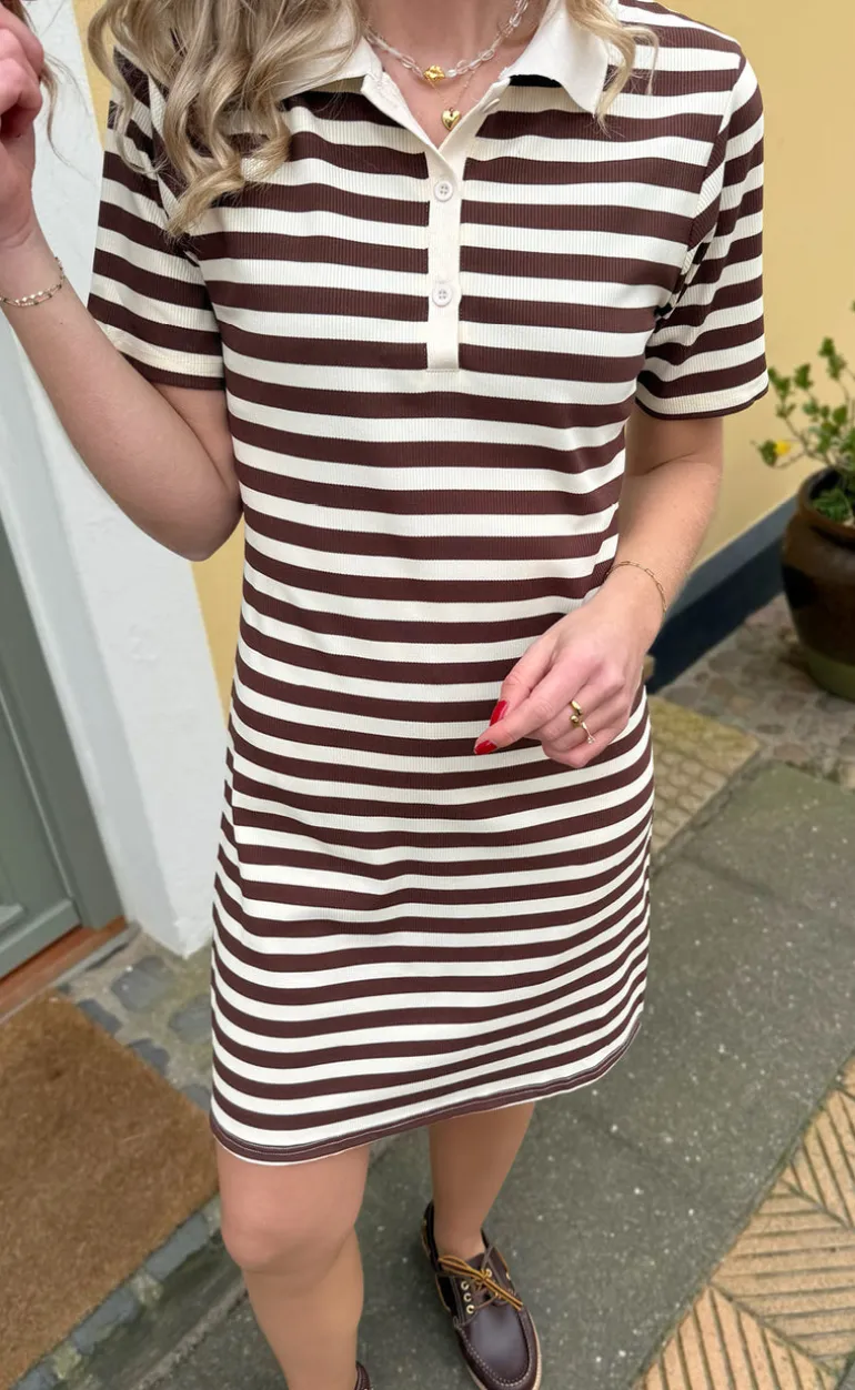 Say INA Copenhagen Polo Kjole - Pamela - Brown Striped