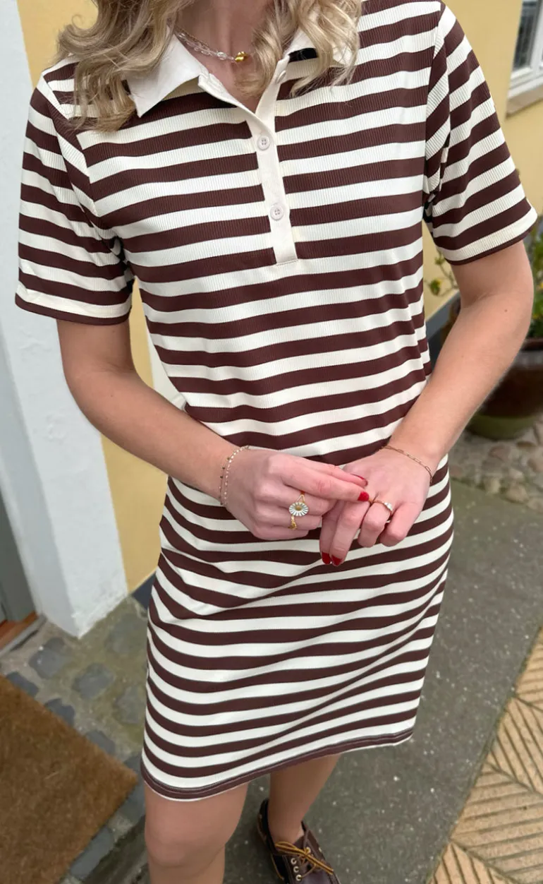 Say INA Copenhagen Polo Kjole - Pamela - Brown Striped