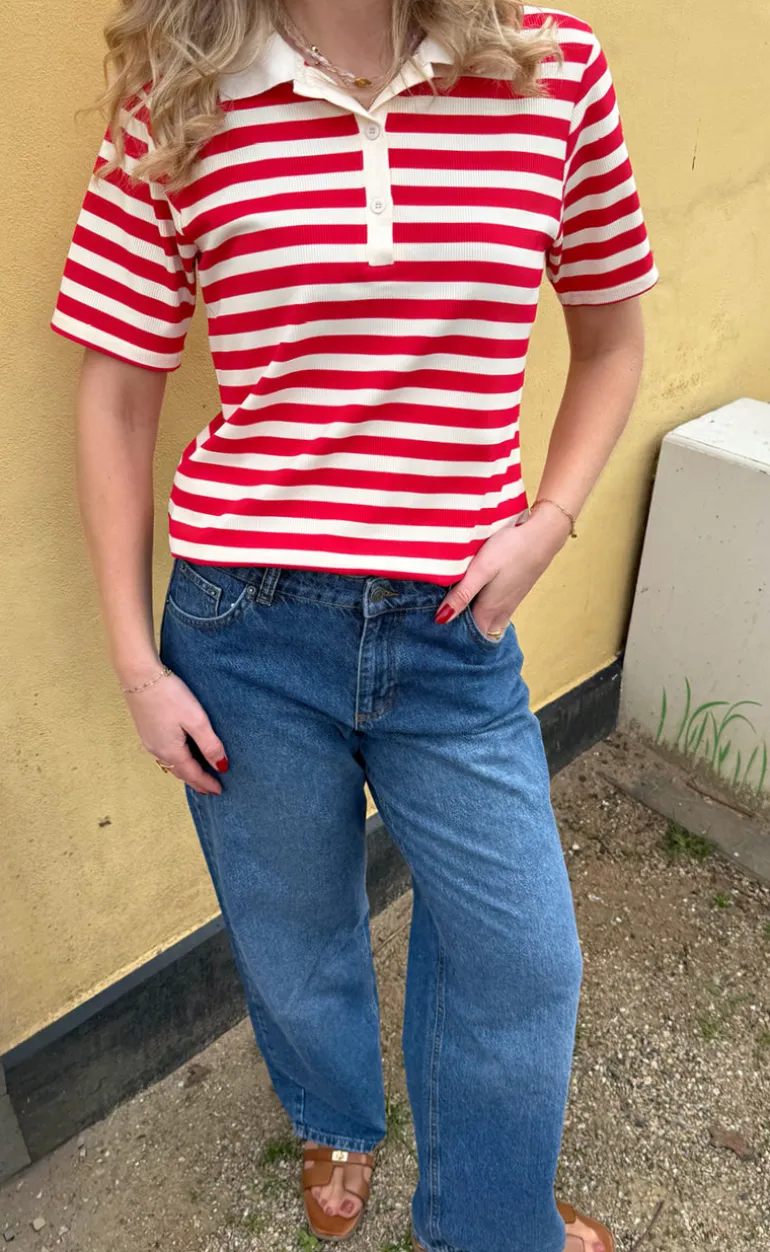 Say INA Copenhagen Polo T-Shirt - Pamela Summer - Red Striped