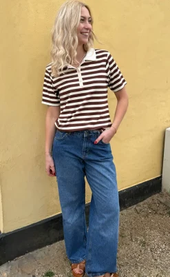 Say INA Copenhagen Polo T-Shirt - Pamela Summer - Brown Striped