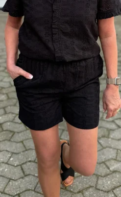 Say INA Copenhagen Shorts - Catja - Black Broderie Anglaise