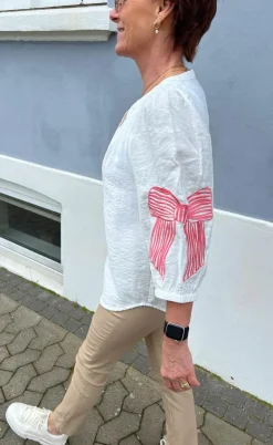 Say INA Copenhagen Skjorte - Milly - White W. Pink Bows