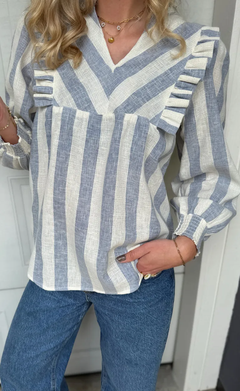 Say INA Copenhagen Skjorte - Sasha - Blue Striped