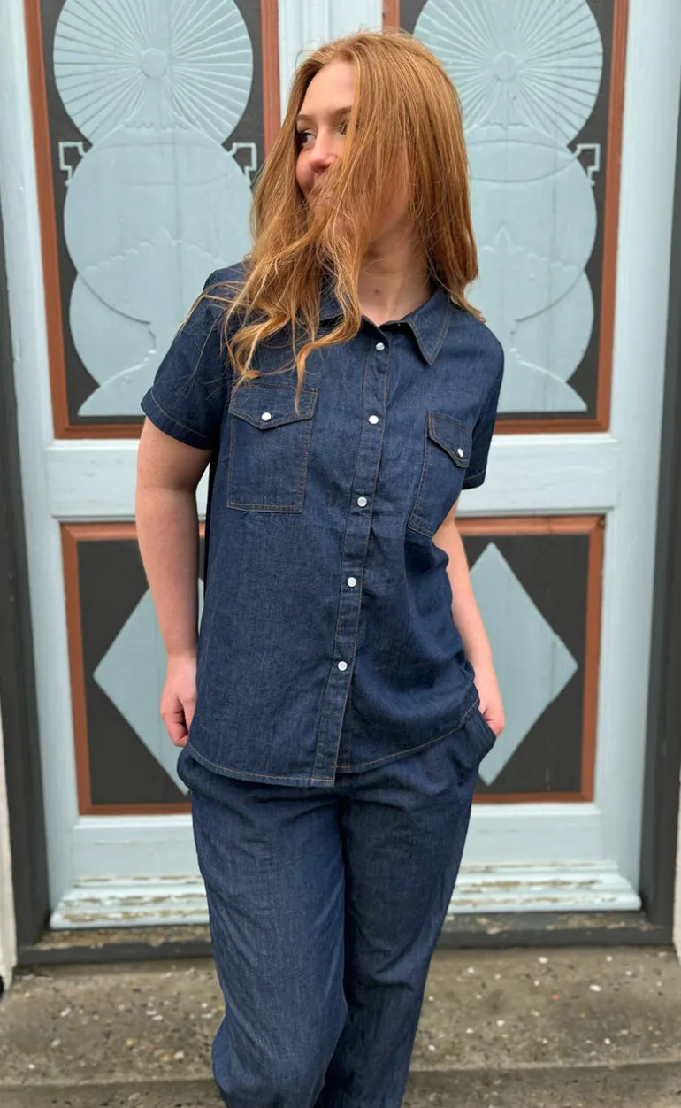 Say INA Copenhagen Skjorte - Detia Summer - Denim Blue