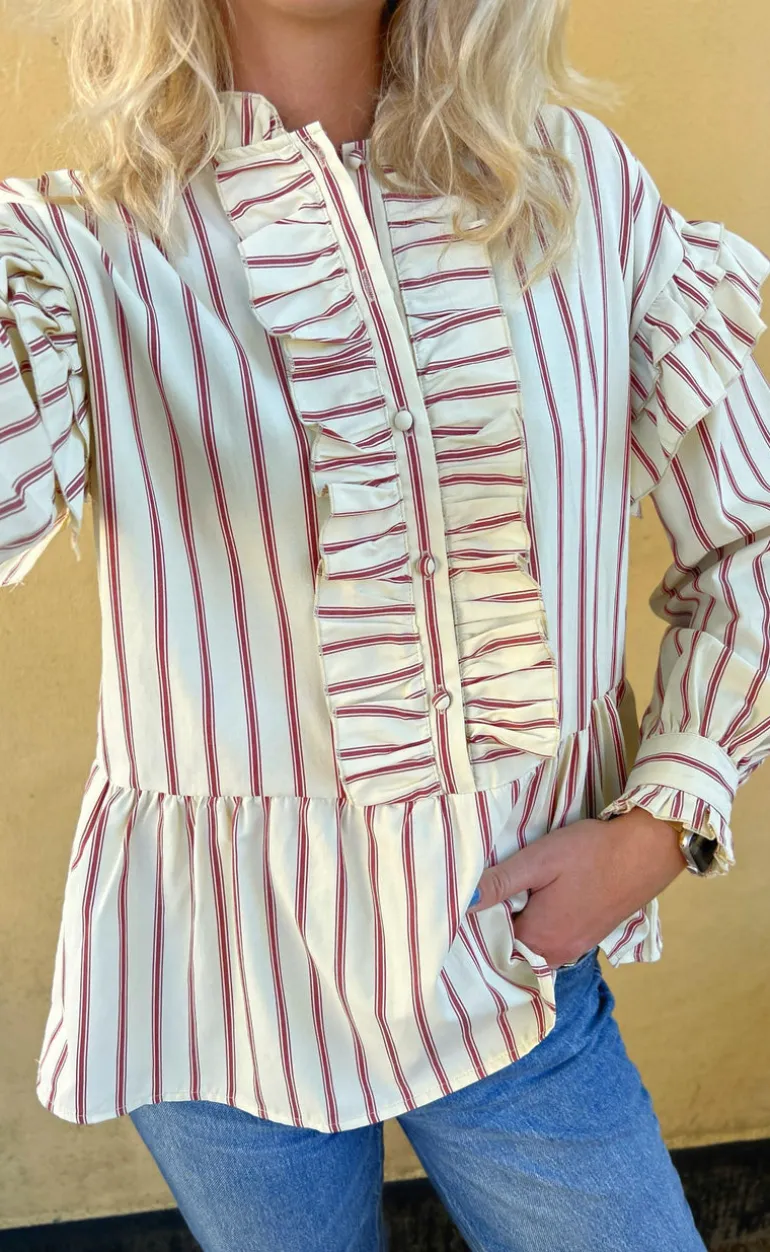 Say INA Copenhagen Skjorte - Frida - Red Striped