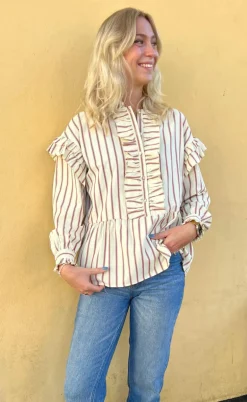 Say INA Copenhagen Skjorte - Frida - Red Striped
